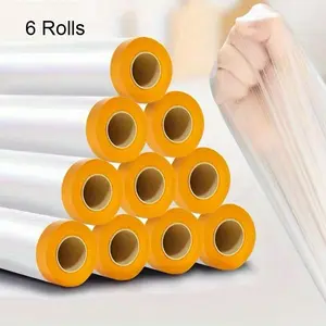 Waterproof PVC Painter Tape, 6 Counts Adjustable Height & Foldable Tape with Removable Cover, Self Adhesive, Suitable for Car Painting & Home Decoration, Adhesive, Seal, Clean Separation, No Residue, Paint Bleed Prevention