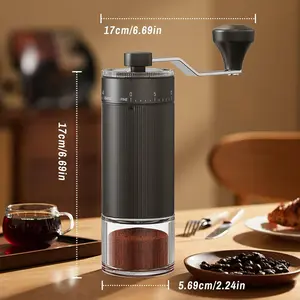 Portable Manual Coffee Grinder with 40 Adjustable Settings, Hand Coffee Bean Mill with 30g Capacity & Crank for Travel Camping Office Home