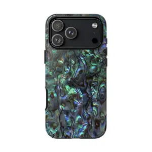 Abalone Shell iPhone Case Glossy Tough Protective Cover Iridescent Ocean Pearl Texture Aesthetic Phone Case for iPhone 7 8 X XR 11 12 13 14 15 16 17 Pro Max