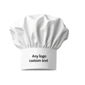 Printed Chef Hat with Custom Name Send Your Logo One Size Fits Most Black