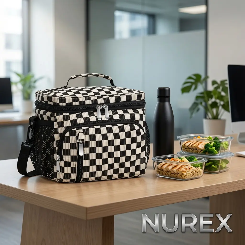 Nurex 9L Synthetic Thermal Lunch Bag for Adults - Leakproof, Spillproof, Waterproof, Hangable, Insulated, Keeps Cold 7+ Hours - Ideal for Lunch at Work, Beach, Food, Zippered, Cold Keeping Lunch Bags