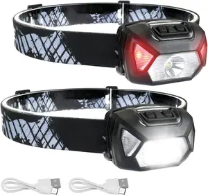 LE Headlamp Rechargeable, LED  Lamp with 6 Modes for Camping & Hiking Gear Essentials, IPX4  High Lumen Bright Headlight Flashlights with Adjustable Headband, USB  Include