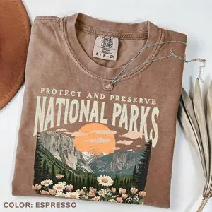 Comfort Colors Vintage National Parks T-shirt, Retro Trendy Nature Lover Tshirt, Parks Over Profit Tee, Protect Our Parks Granola Girl Tee, Wildlife