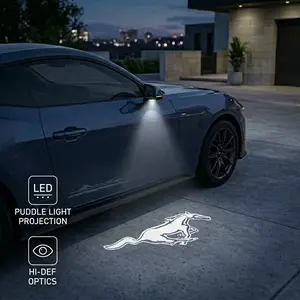 StreetCore Auto Mustang 2015-2026 Side Mirror Logo Projector Puddle Lights HD Welcome Lamp Static Pattern