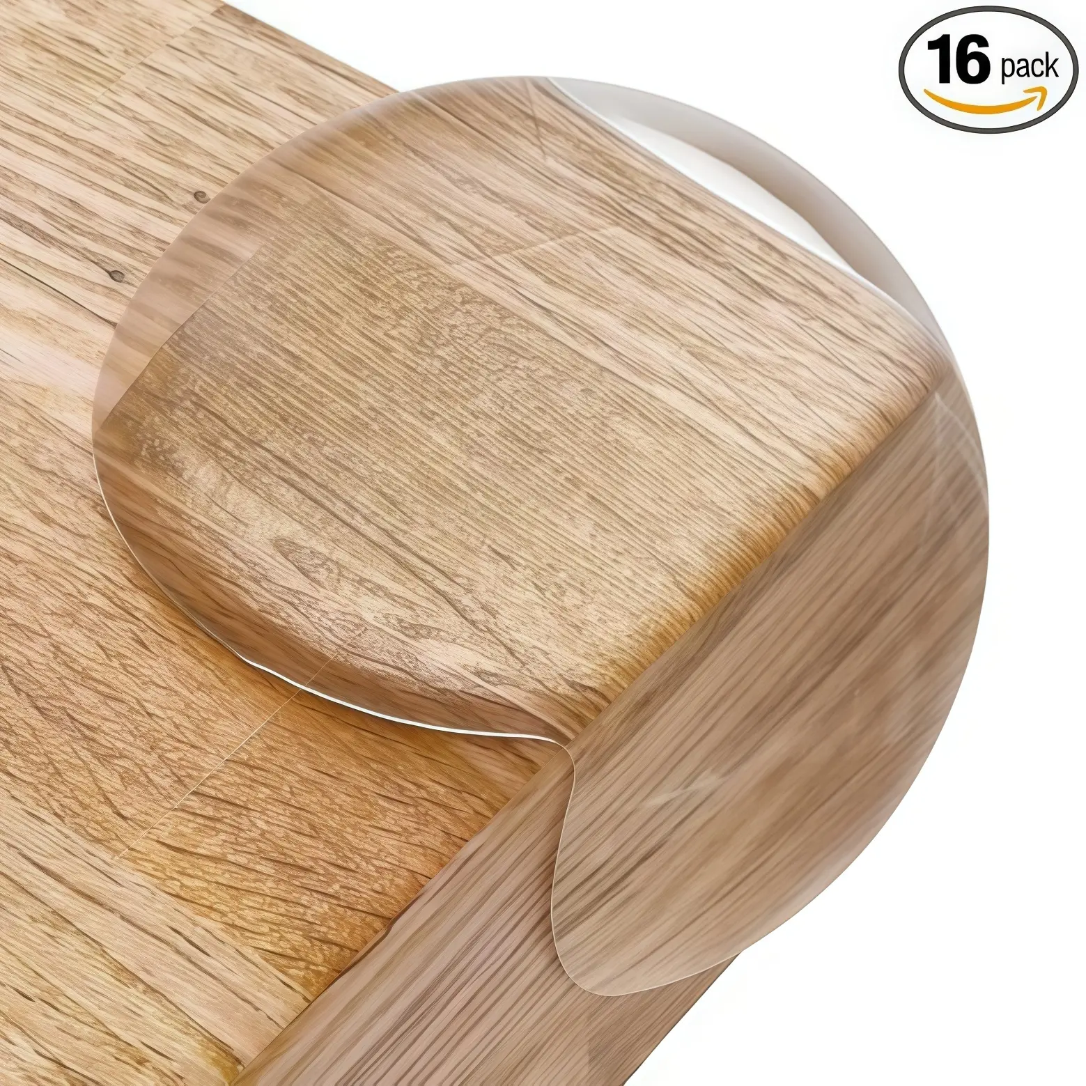 16pcs transparent PVC non adhesive anti-collision corner protector, baby furniture anti-collision soft bag, circular invisible table corner protector, tea table cabinet right angle anti-collision pad, no adhesive left transparent safety corner protector