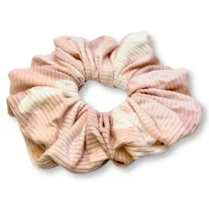 Light Pink Tie Dye Ribbed Scrunchie