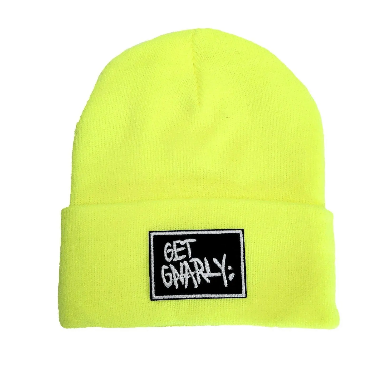 Get Gnarly Classic Box Logo Neon Green Beanie
