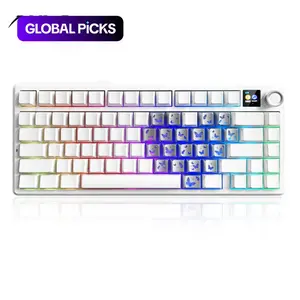 Aula F75max Mechanical Keyboard, Wired/wireless Connection, Multi-Function Knob, HD Smart Screen, RGB Lighting, Lighted Mechanical Keyboard, Gaming Keyboard, Compatible with Windows/MAC/iOS, F75 Upgrade Version #GLOBAL PICKS