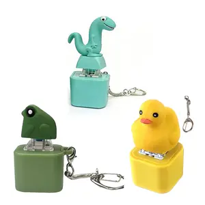 USB Rechargeable Keychain Stress Relief Toy, Lizard Keychain with Colorful Lights, Fun and Portable, Keyboard Sensory Anxiety Reliever, Duck Quack Frog Ribbit Sound