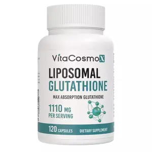 VitaCosmoX Liposomal Glutathione 1100 mg - 120 Vegan Capsules | Plant-Based Antioxidant Complex for Optimal Absorption & Daily Wellness