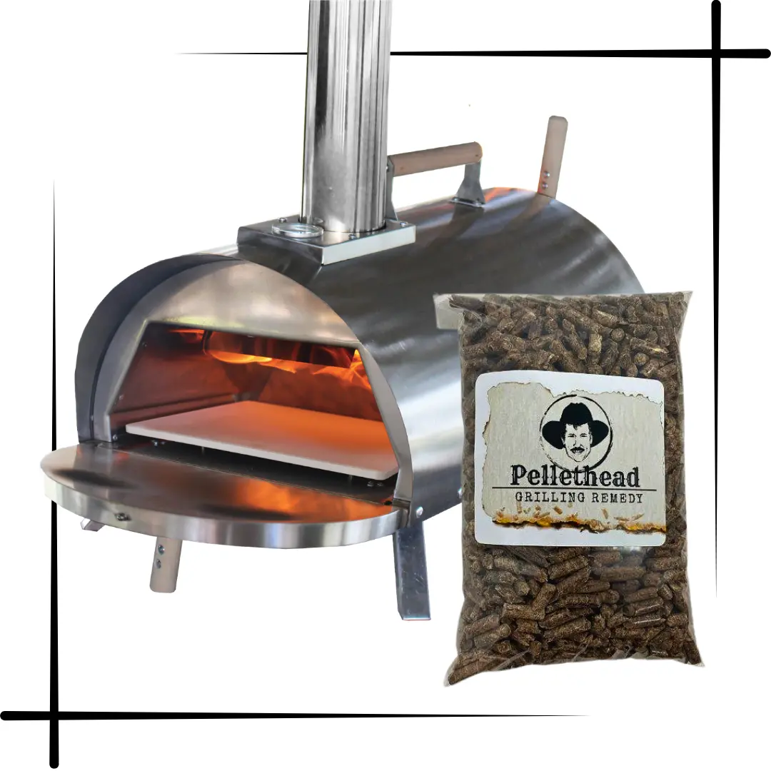 Wood, Pellet-Fired PoBoy Portable Pizza Oven, Freestanding Outdoor Cooking Oven with Apple Flavored Pellets Included!
