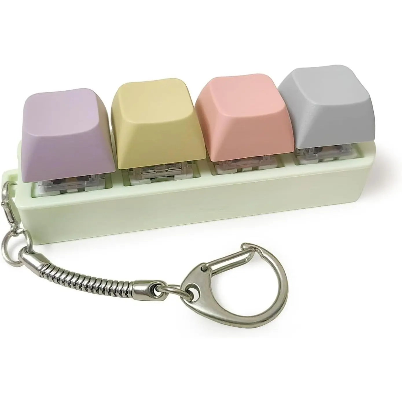 BY-057 Keyboard Fidget Toy, Finger Fidget Clicker Keychain Accessories Autism Sensory Toys Stress Relief for Adults (Four Colors)