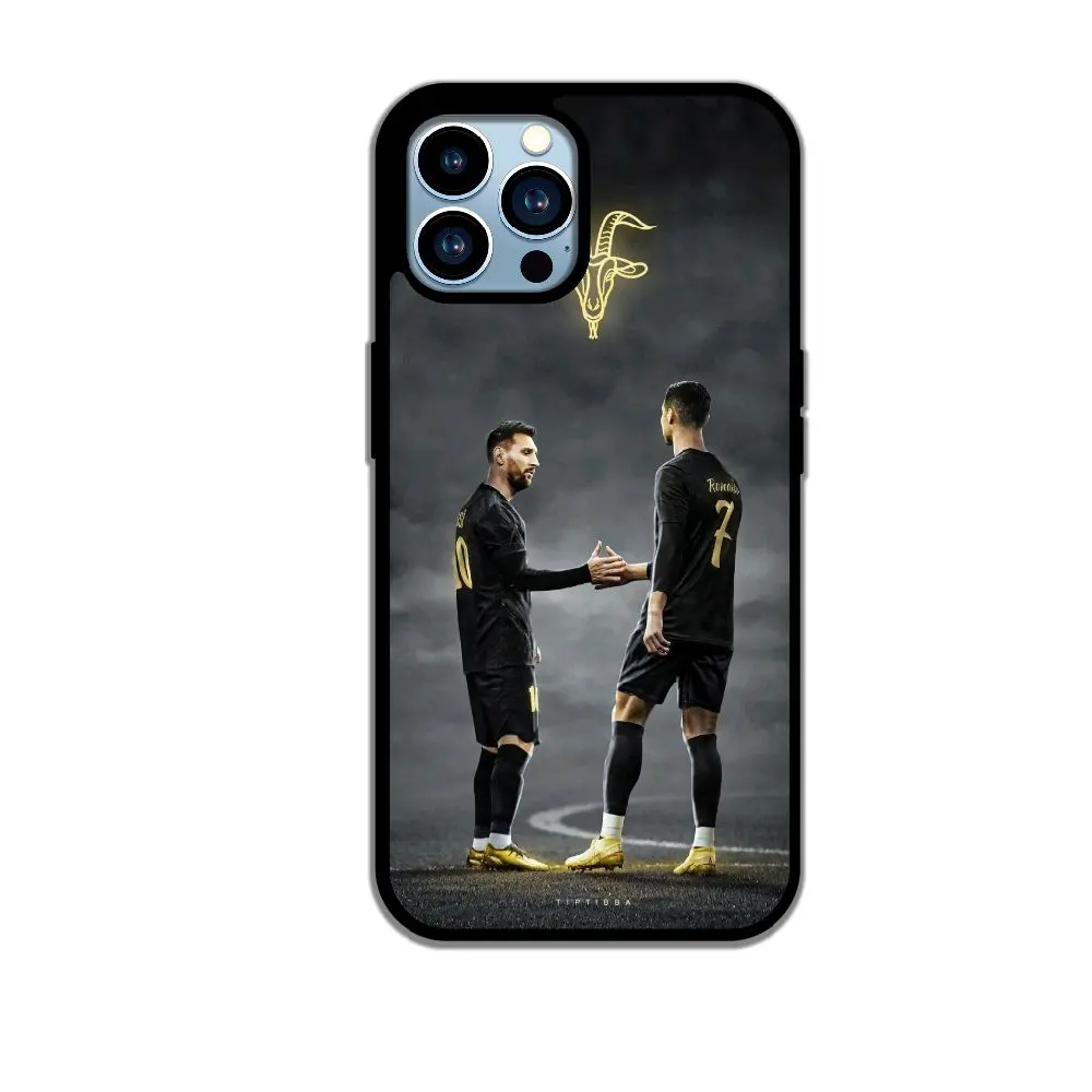Goat Soccer Phone Case - Black Design with Player 7 Image, Durable and Lightweight Construction for iPhone Models A14, A14S, A15, A15S, A16, A16S, A17 Smartphone Cellphone