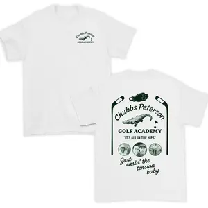 Chubbs Peterson Golf Academy Shirt, Funny Golf Movie Tee, Retro Alligator Graphic T-Shirt, Unisex Cotton Gift for Golf Fans, Golf Academy Shirt, Funny Golf Movie Quote T-Shirt, Vintage Comedy Golf Tee Unisex