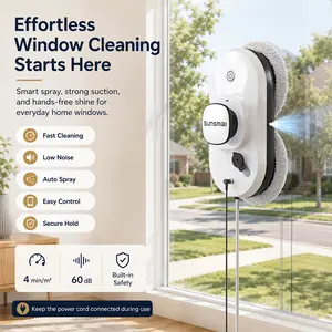 Sunsmai Window Cleaning Robot | Smart Automatic Window Washer | APP Remote Control, Anti-Falling, 2800Pa Strong Suction for Home High Windows Glass Cleaning