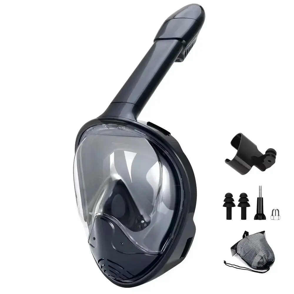 2pcs Underwater Snorkeling Goggles Mask Full Face Mask Set for Kids & Adults, Safe Anti Fog Breathing Scuba Diving Respirator Swimming Gear