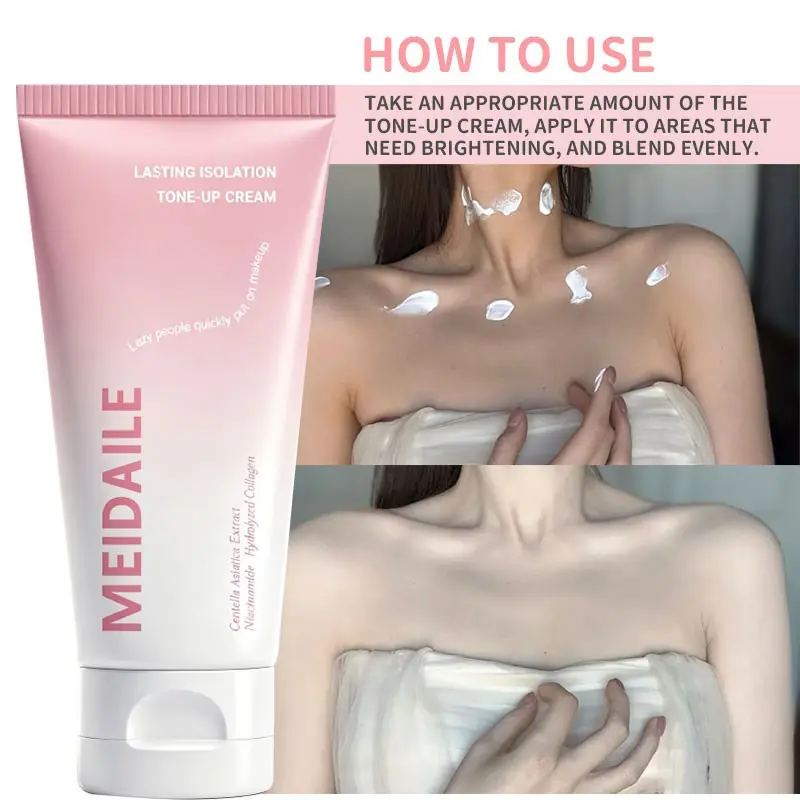 Tone-Up Cream with Centella Asiatica & Niacinamide: Instant Brightening, Long-Lasting Isolation, Lightweight & Non-Greasy for Face & Body, Perfect for Daily Makeup Base, Lightweight Daily Primer (50g)