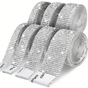 Sparkling Rhinestone Sticker Roll, Crystal Gemstone Tape for DIY Crafts, Wedding, Car, Phone Decoration, Multiple Sizes, Self Adhesive Sticker