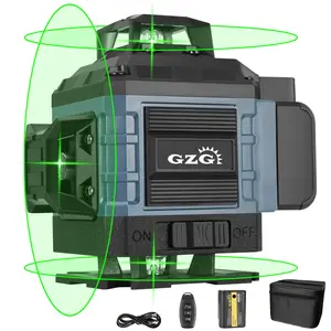 GZG 4D 16 Lines Laser Level, 1 Count 360 Self-leveling Laser Level, Automatic Laser Level, 3D Self-leveling 360 Green Laser Level, Remote Control, Self Levelling Laser, Laser Leveler Tool, Electronic Laser Level