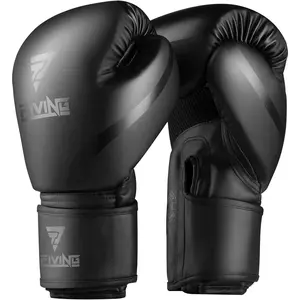 FIVING Pro Sparring Boxing Gloves for Men & Women, PU Leather MMA Kickboxing, Adult Heavy Punching Bag Gloves Mitts, Ventilated Palm, 8 10 12 oz