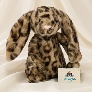 Jellycat Cobblehop Leopard Bunny Plush Toy, Soft Bunny Doll, Valentine Gift for Her, Gift Ready with Dust Bag, New With Tags