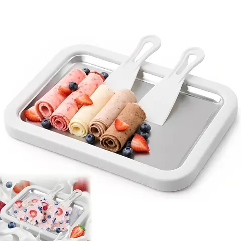 Mini DIY Ice Cream Maker, Versatile Ice Cream Maker for Family, Home-Style Rolled Ice Cream Machine for Kids, Ice Cream Maker for Fun, Create Frozen Yogurt, Fruity Sorbet & Gelato, Perfect for Families and Parties, Quality