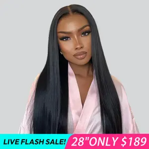 WestKiss Hair Store 28 Inch 250% Density Silk Straight 7x5 HD Lace Closure Wig Pre Cut Pre Bleached Glueless Ready To Go Wig