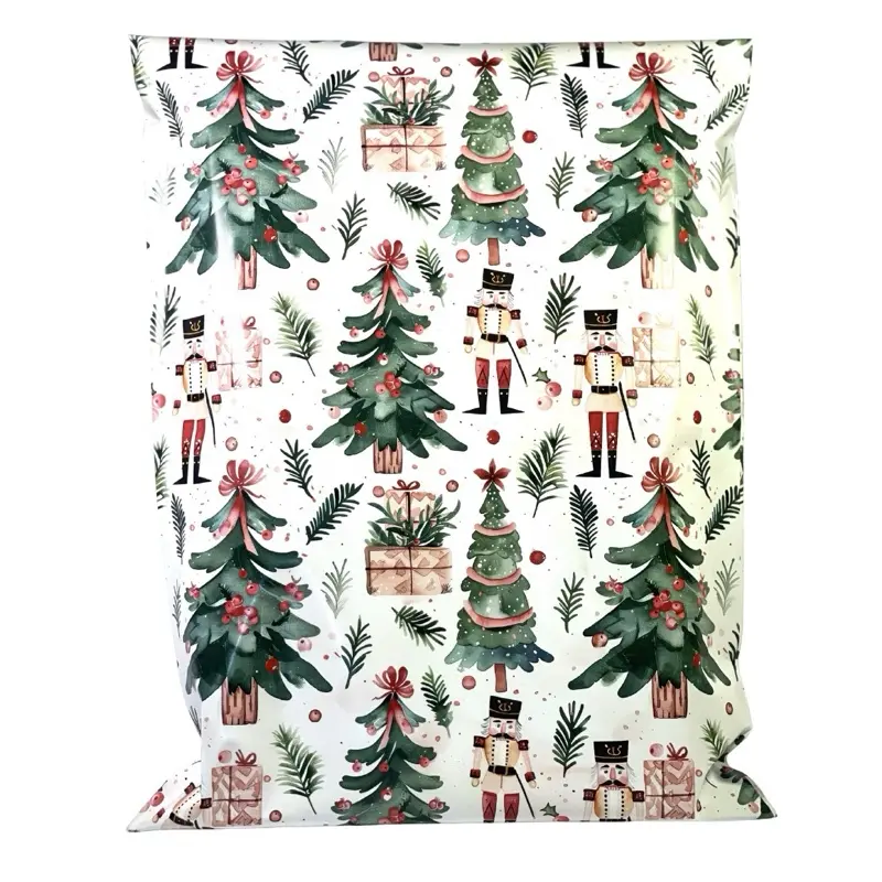 Posey & Post Co. “Nutcracker” Holiday Poly Mailer Pack of 10 | Aesthetic Shipping Bags, Cute Small Business Packaging, Pretty Christmas Mailers