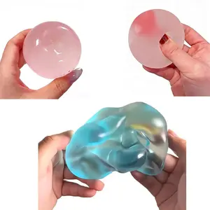 Blue Squishy Toys Anti Stress Sensory Fidgets Toy Soft Simulated Transparent Blue Slow-rebound Decompression Squeeze Toy High transparency jelly texture feels refreshing with just a pinch  Cute Translucent Pink Ball for Relaxation