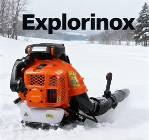 Explorinox Snow blower, 80CC Backpack Gas Leaf Blower, Gas Blower, Up to 900CFM, Powerful Clearing, for Lawn Care Yard Dust Debris (Orange)