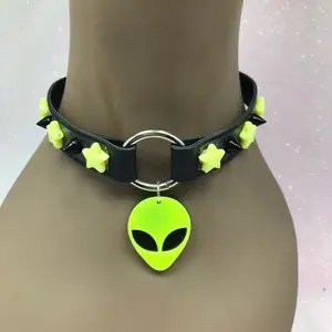 Yellow /black alien ufo star necklace Halloween costume Yellow /black alien ufo star necklace Halloween costume