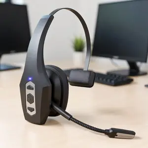 Trucker Bluetooth Headset Wireless with Mic Dual Noise Cancelling Microphone Mute Button 60Hrs Battery Life PC Headset for Cell Phones Computer Truck Driver Audio Headphones