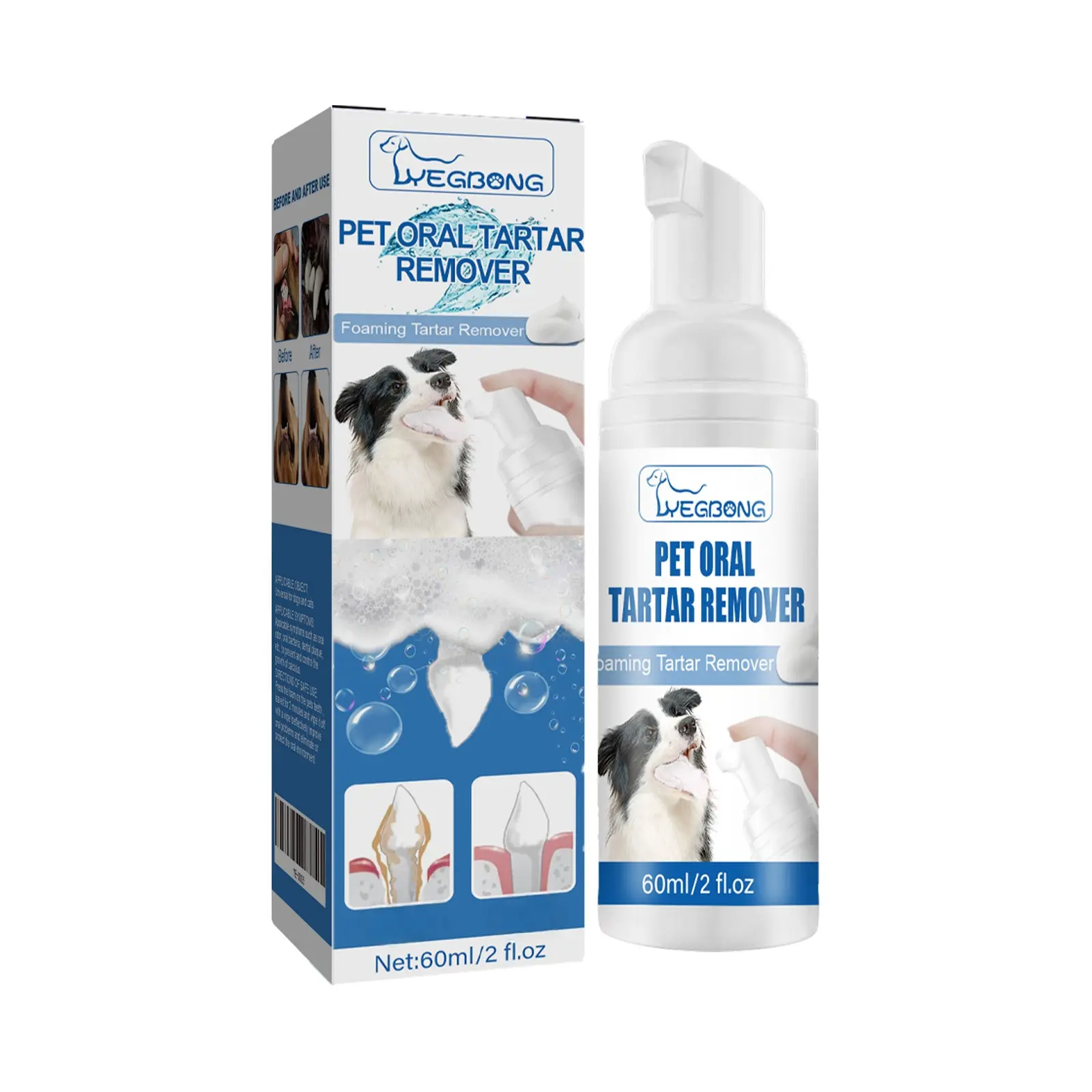 60ml/2 fl.oz Pet Dental Cleaning Spray for Dogs-Cats, Plaque Remover, Bad Breath Solution, Toothpaste Alternative, Easy to Apply, Single Item (TikTok Shop "Summer Refresh" Pet Oral Care)