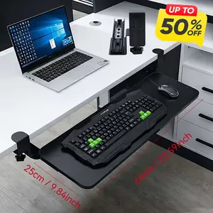 [Pull Out Computer Drawer] Adjustable Keyboard Tray | Acrylic Slide-out Under Desk, No Installation NEW