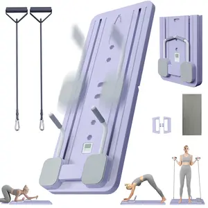 Pilates Board - Pilates Reformer Set, Multi-Purpose Foldable Pilates Reformer Board for Home, 5 in 1 Pilates Sliding Board