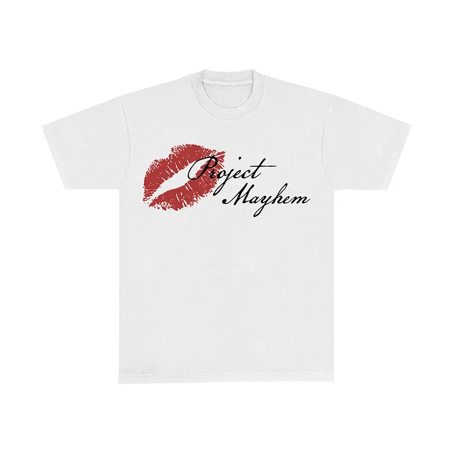 PROJECT MAYHEM Kiss Casual Short-Sleeve Round Neck T-Shirt, Men's Streetwear Top