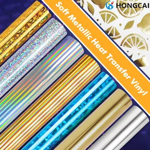 9.84in X 11.81in Htv Heat Transfer Soft Metal Vinyl Cut Sheet, Holographic Iron-On Glitter Film, Easy to Cut DIY Hot Press Design, DIY Material