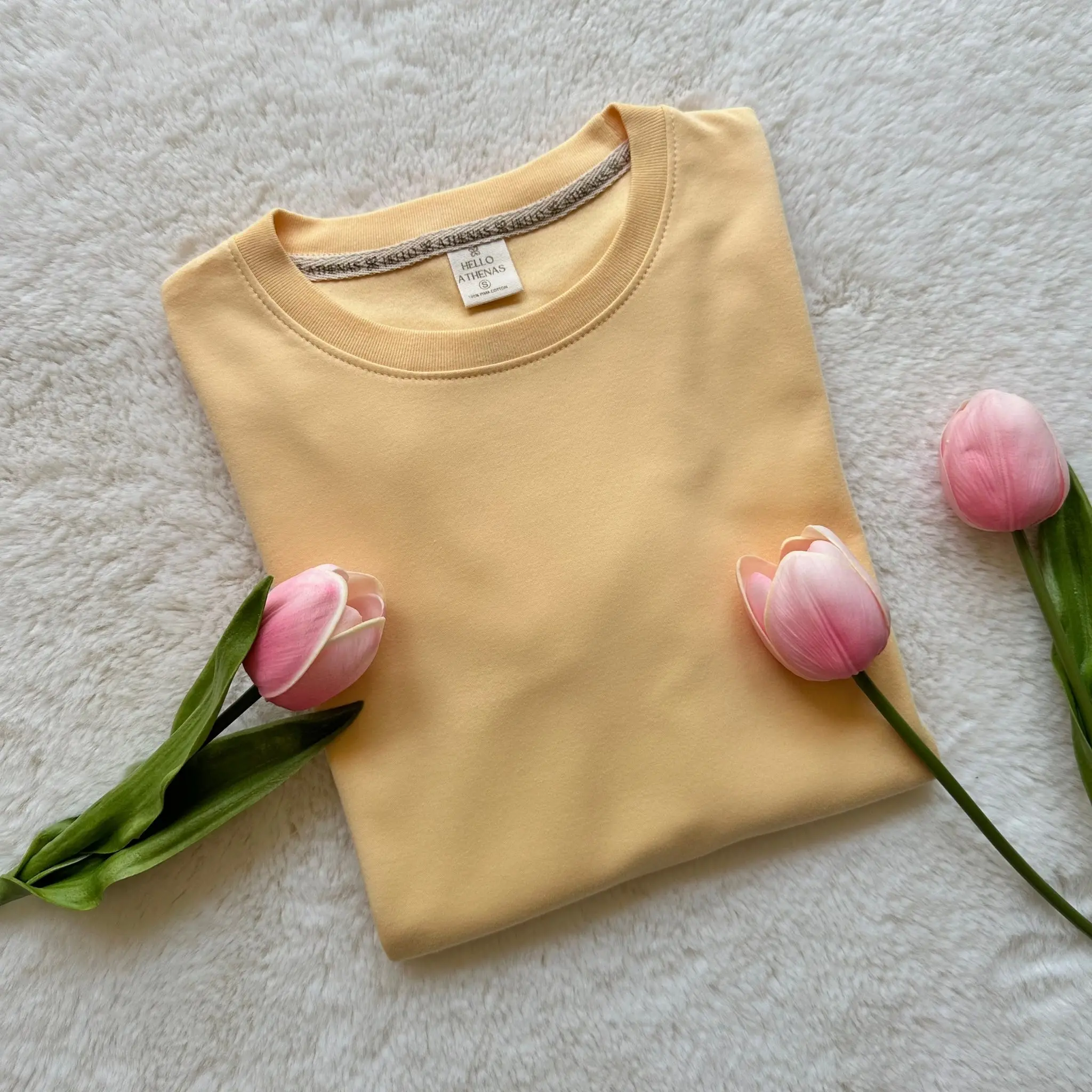 Basic T-shirt Butter Yellow for Women Essential Outfit