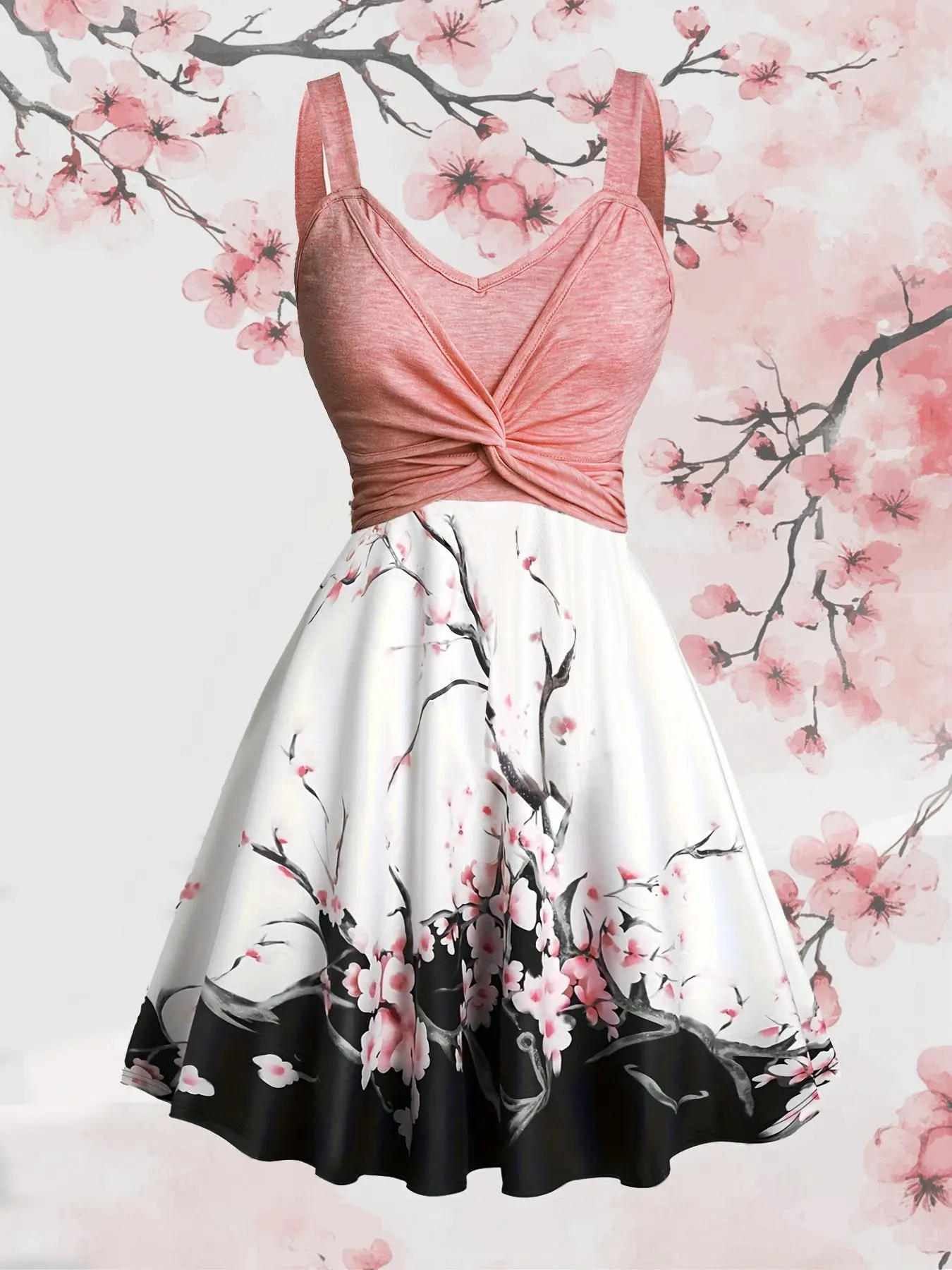 Women's Floral Print Dress, Elegant Casual Boho Bohemian Sleeveless Dress for Summer, Ladies Clothes for Holiday Vacation Daily Wear, Bohemian Romantic Dress