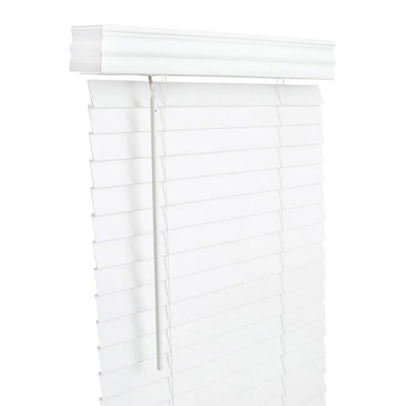 Living Accents 5005754 Slatted Faux Wood Cordless Mini-Blinds, 2 in., 31x60 in., White - for Indoor Windows, Minimalist Modern Clean Design