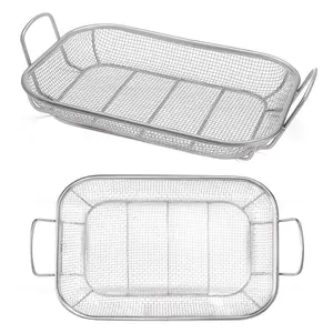 Homi Styes Grill Baskets for Outdoor Grill - 15 x 11-Inch Vegetable Grill Basket with Handles - Rustproof Stainless Steel Mesh Utensils for Grilling