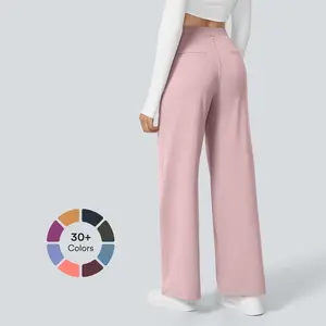 Halara Flex High Waisted Plicated Side Pocket Straight Leg Work Pants #summervibes