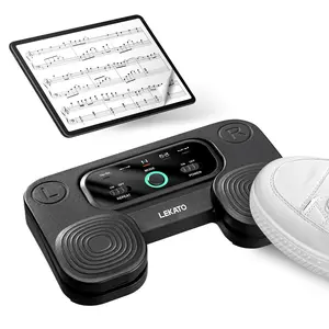 LEKATO Wireless Page Turner Pedal for Musical Instruments, Bluetooth Anti-Slip Rubber Portable Foot Pedal, Silent Rechargeable Music Page Turner for iPad, Tablets, Phone, Keyboard Foot Switches Turner