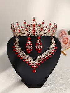 Elegant Wedding Accessory Set, Bride Crown Headpiece, Fashion Necklace Earrings, Perfect for Parties and Holiday Gifts, Elegant Jewelry Set, Bridal, Matching Jewelry Set, Original Set