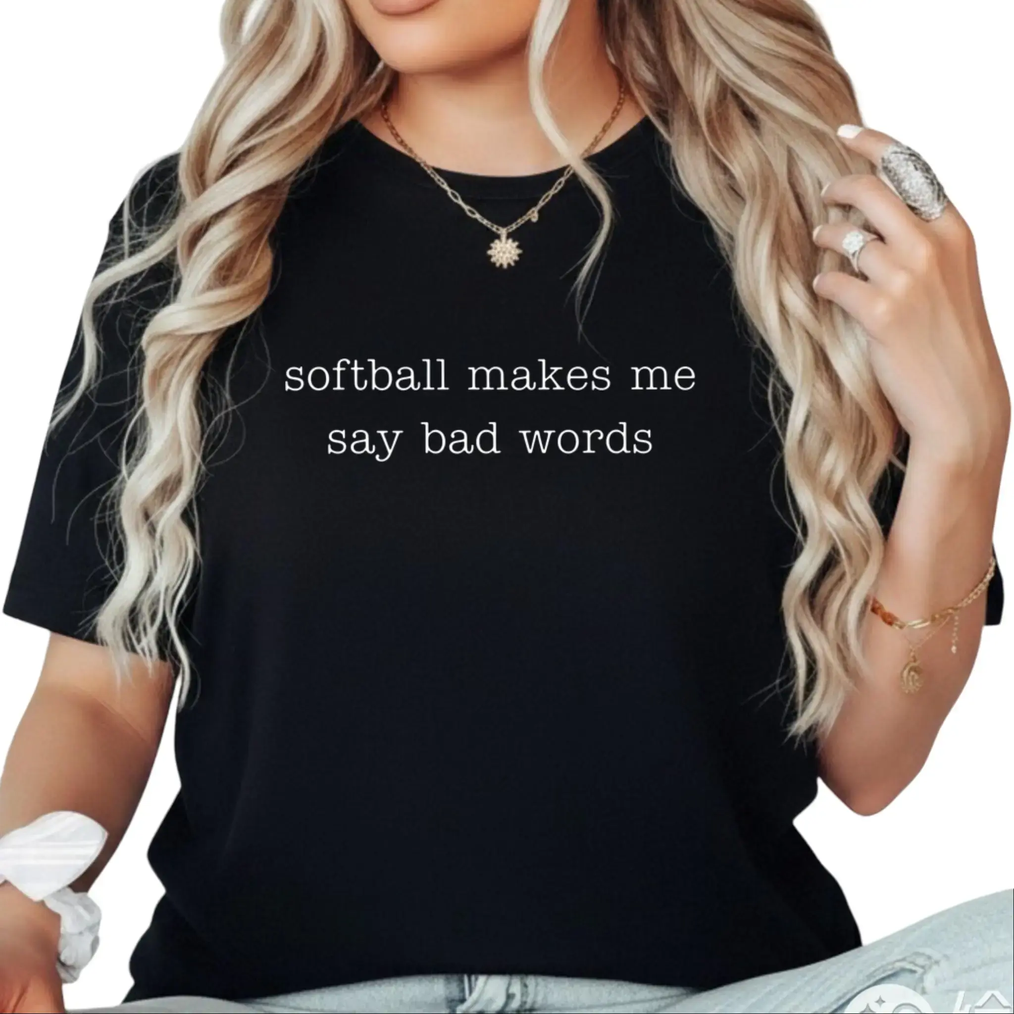 Softball Makes Me Say Bad Words Shirt, Funny Softball Player Shirt, Sarcastic Game Day Shirt, Softball Lover Gift Idea