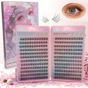 Self-adhesive False Eyelashes Book, No Glue Needed! Pre Glued Soft Eyelashes Clusters, Natural Wispy Lashes Reusable, Lightweight, Easy Apply for Beginners, Eyelashes Natural Look, High-volume False Eyelashes Kit, Eyelash Extensions Set, Cosmetics, Gift