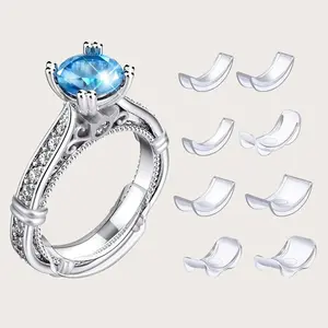 8 Piece Invisible Ring Sizer Set, Adjustable Transparent Ring Size Adjuster Tool, Fits Any Adjustable Rings, Precision Jewelry Making Accessory, Engagement Ring