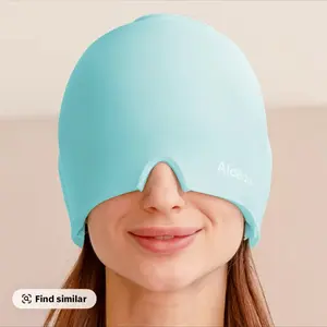 Alcedo Migraine Relief Cap, Hot & Cold Headache Hat Gel Ice Pack Mask, Face Compress Heating Cooling Head Wrap for Stress, Sinus, Puffy Eyes & Hangover
