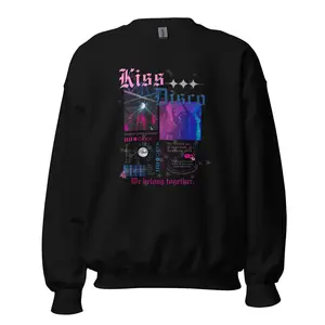 Kiss All the Time, Disco Occasionally Crewneck – Retro Concert Aesthetic Sweatshirt, Vintage Pop Music Inspired Pullover