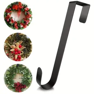 12 Inch Metal Wreath Door Hanger with Convenient Hook, Durable Holiday Decoration for Thanksgiving Christmas Halloween Front Door Decor Hanging Decoration